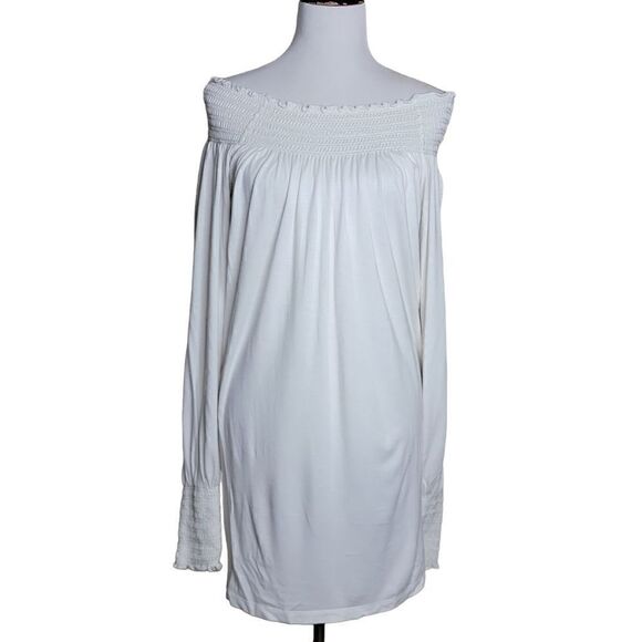 Newport News Off Shoulder Elastic Stretch Tunic Top Size Small - Picture 1 of 11